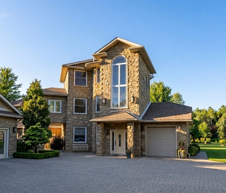 Full stone exterior home facade, A1 Creative Masonry